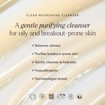 True Botanicals Clear Nourishing Cleanser | Gently Moisturizes & Refreshes Dry Skin | Oily & Sensitive Skin Types | Dermatologist Tested, All Natural, Vegan, Clinically Proven | 4 fl oz | 118 ml