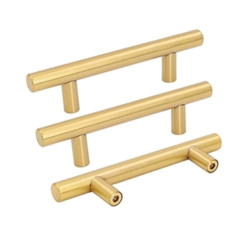 goldenwarm 15 Pack Gold Cabinet Pulls Gold Kitchen Cabinet Handles Drawer Handles 76mm Furniture Doo...