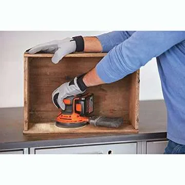 BLACK+DECKER 20V MAX Orbital Sander, Cordless, 12,000 OPM, 2 Sandpaper Sheets, Battery and Charger Included (BDCRO20C)