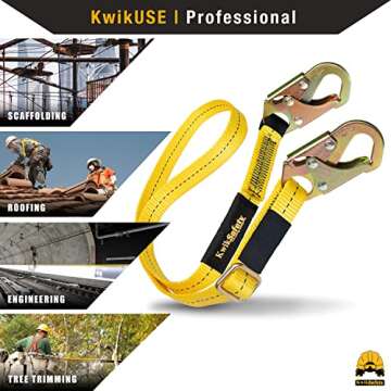 KwikSafety - Charlotte, NC - Copperhead Safety Lanyard [Adjustable 4' to 6'] Single Leg No Shock Absorber ANSI OSHA Positioning