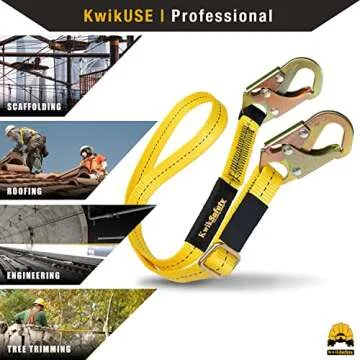 KwikSafety - Charlotte, NC - Copperhead Safety Lanyard [Adjustable 4' to 6'] Single Leg No Shock Absorber ANSI OSHA Positioning