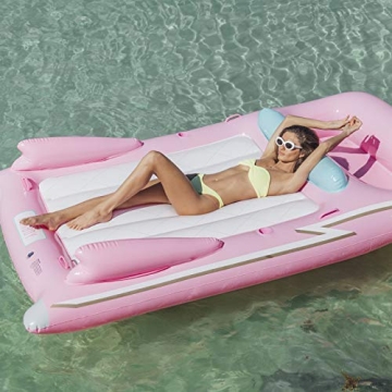 FUNBOY Retro Convertible Pink Pool Float for Summer Fun