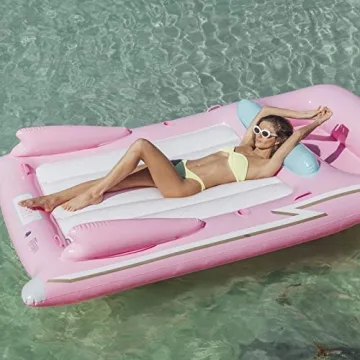 FUNBOY Retro Convertible Pink Pool Float for Summer Fun
