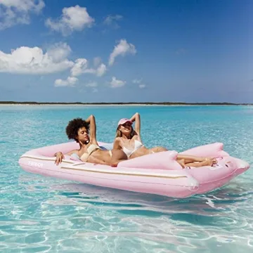 FUNBOY Retro Convertible Pink Pool Float for Summer Fun