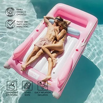 FUNBOY Retro Convertible Pink Pool Float for Summer Fun