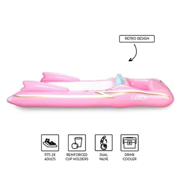 FUNBOY Retro Convertible Pink Pool Float for Summer Fun