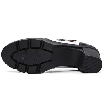 DADAWEN Women's Chunky Low Block Heels Mary Jane Pumps