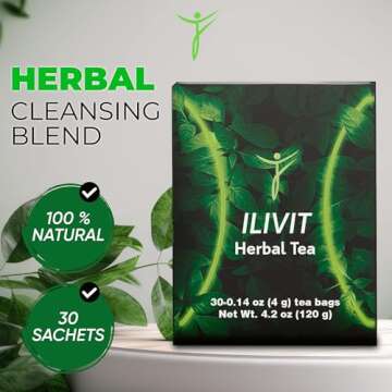 Ilivit Organic Colon Cleanser & Detox Tea | Colon Cleanse | Cleansing Tea For Bloating Relief | 30 Bags