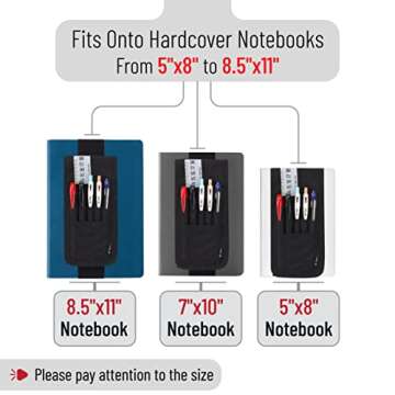 Mr. Pen- Adjustable Elastic Band Pen Holder, Pen Holder for Notebook, Pen Sleeve Case for Hard Cover Journals, Planner Pen Holder, Journal Pen Holder, Pen Sleeve Notebook, Pencil Holder for Notebook