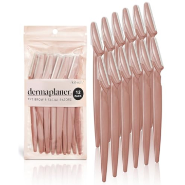 Kitsch Dermaplaning Tool - Face Razors for Women and Men, Eyebrow Trimmer & Face Shaver for Women, Facial Hair Removal for Women and Men, Dermaplane Razor for Women Face, 12 pc (Terracotta)