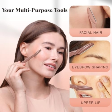 Kitsch Dermaplaning Tool - Face Razors for Women and Men, Eyebrow Trimmer & Face Shaver for Women, Facial Hair Removal for Women and Men, Dermaplane Razor for Women Face, 12 pc (Terracotta)