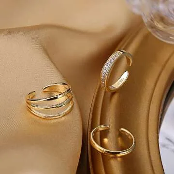 FASACCO 14k Gold Filled Adjustable Toe Rings for Women