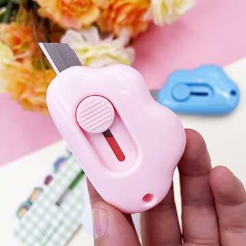 Cute Mini Box Cutters - Retractable Utility Knives Set