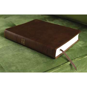 NIV, Journal the Word Bible (Perfect for Note-Taking), Double-Column, Leathersoft, Brown, Red Letter...