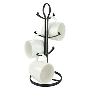 Spectrum Diversified Ashley Mug Holder, Black, Model Number: 58510