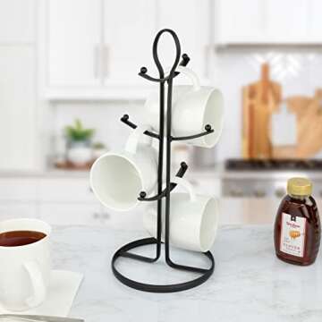 Spectrum Diversified Ashley Mug Holder, Black, Model Number: 58510