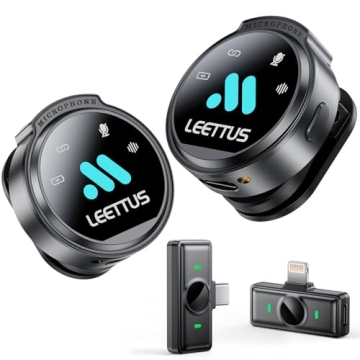 2pcs Mini Microphone Wireless Lavalier Microphones for iPhone 15/16,Android，Wireless Microphone fo...