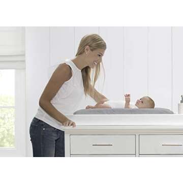 Serta Contoured Changing Pad with Plush Cover, Grey