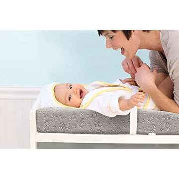 Serta Contoured Changing Pad with Plush Cover, Grey