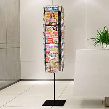 Kroey Rotating Brochure Display Stand with 36 Pockets