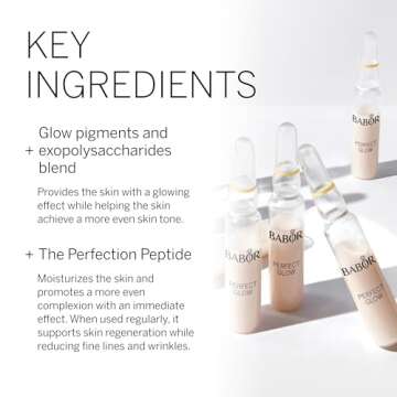 BABOR Perfect Glow Ampoule Serum Concentrates, Perfection Peptide P3 and Glow Pigments to Plump and Even Skin Tone, Brighten and Revitalize Dull and Dry Skin