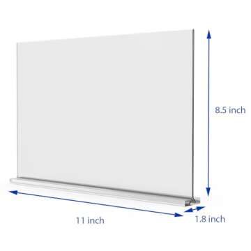 newnewshow Acrylic Sign Holder 11x8.5 Inch 3 Pack Horizontal T Shape Double-Sided Desktop Display Ho...