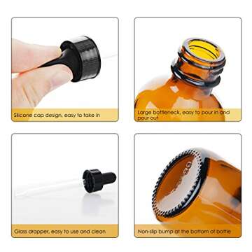 Buy Yesker Amber Glass Bottles with Dropper – Pack of 6
