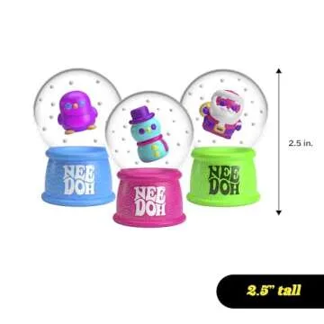Schylling NeeDoh Squishmas Squish N' Snow Globes - Christmas Squeeze Toy - Assorted Colors - Ages 3 to Adult (Pack of 1)