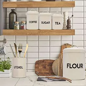 Stylish Kitchen Canister Set - Coffee, Tea, Sugar & More!