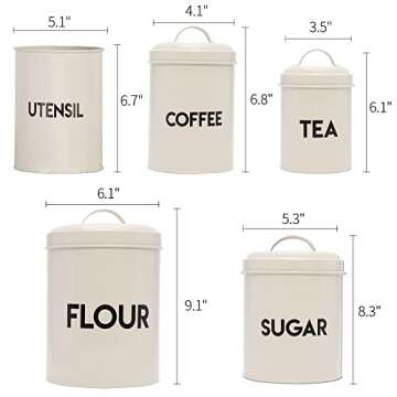Stylish Kitchen Canister Set - Coffee, Tea, Sugar & More!