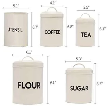 Stylish Kitchen Canister Set - Coffee, Tea, Sugar & More!