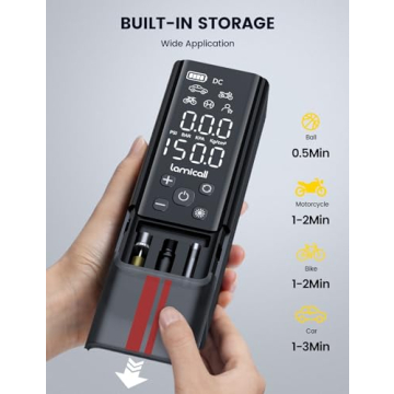 Lamicall 150 PSI Cordless Tire Inflator with Battery