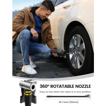 Lamicall 150 PSI Cordless Tire Inflator with Battery