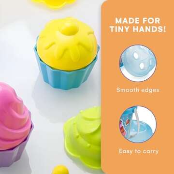 Top Race Kids Beach Toys Set with Bucket Pail and Spade Scoop - 16pcs Ice Cream Blue Sand Playset for Kids & Toddlers Ages 1.5,2,3,4,5,6,7,8,9