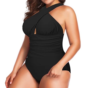 Stylish W YOU DI AN Plus Size One Piece Swimsuit