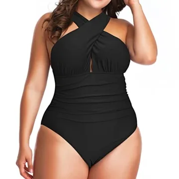 Stylish W YOU DI AN Plus Size One Piece Swimsuit