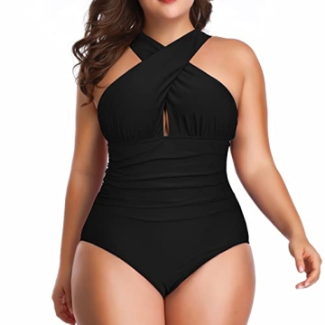 Stylish W YOU DI AN Plus Size One Piece Swimsuit