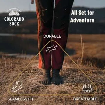 Colorado Sock Company Merino Wool Five Toe Socks for Men and Women, 2 Pair, Moisture Wicking Athletic, Running, Hiking Support, Ankle Height (Large)