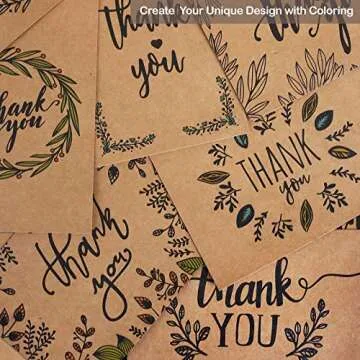 Thicker Kraft Thank You Cards with Envelopes 160-Pack