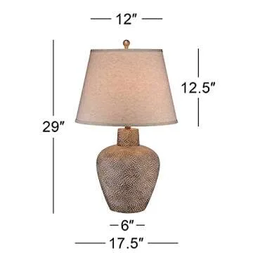 360 Lighting Rustic Farmhouse Table Lamp for Living Room