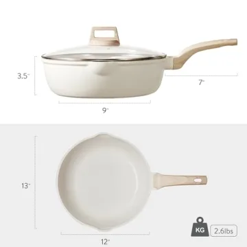 CAROTE 12.5 Inch Nonstick Deep Frying Pan with Lid