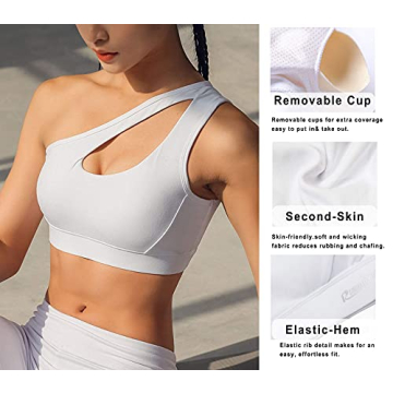 RUNNING GIRL Stylish One Shoulder Sports Bra for Women