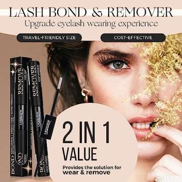 LASHVIEW 2 in 1 Lash Glue & Remover, Waterproof Mascara Adhesive With Strong 48 Hour Hold, Fast Remo...