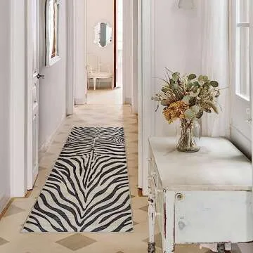 Gertmenian Indoor Boho Rug - 2x6 Runner for High Traffic Areas, Zebra Design