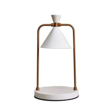 Wise Home Products Electric Candle Warmer with Timer and Dimmable Function, 2 Bulbs, Suitable for Small and Large Candles, Aromatic Candle Holders for Home Decor (White)