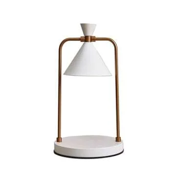 Wise Home Products Electric Candle Warmer with Timer and Dimmable Function, 2 Bulbs, Suitable for Small and Large Candles, Aromatic Candle Holders for Home Decor (White)