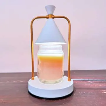 Wise Home Products Electric Candle Warmer with Timer and Dimmable Function, 2 Bulbs, Suitable for Small and Large Candles, Aromatic Candle Holders for Home Decor (White)