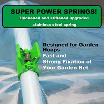 Greenhouse Clamps for 1/2 Inch PVC Pipe, Greenhouse Hoops,Garden Support Frame, Grow Tunnel,Plant Su...