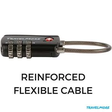 Durable TSA Approved Combination Cable Locks - 2 Pack