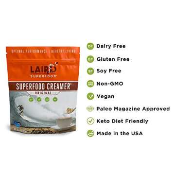 Laird Superfood Non-Dairy Coconut Powder Coffee Creamer 16 oz